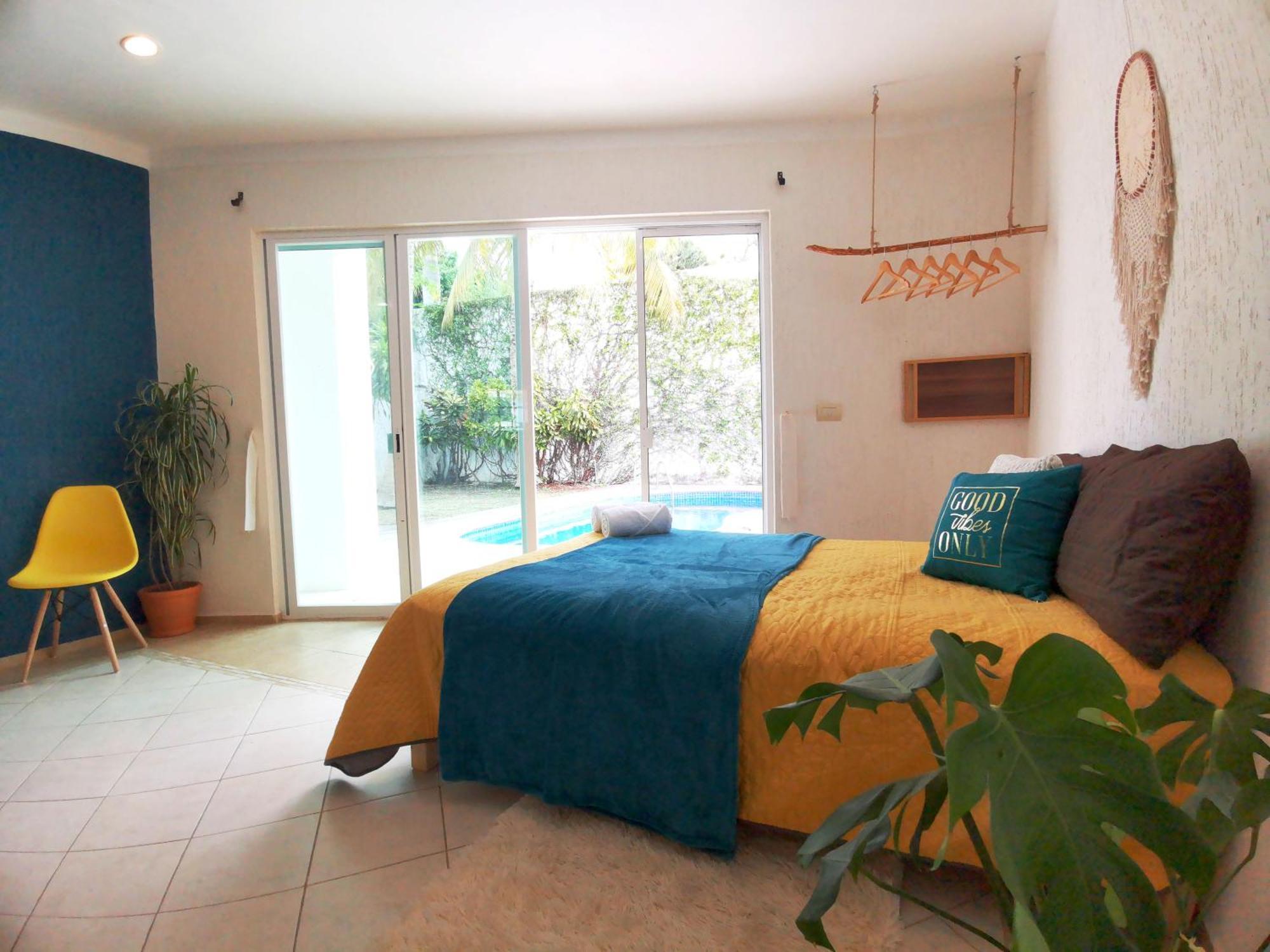 Beautiful & Cozy Near Beach Apartment Pool & Kingsize Bed 坎昆 客房 照片