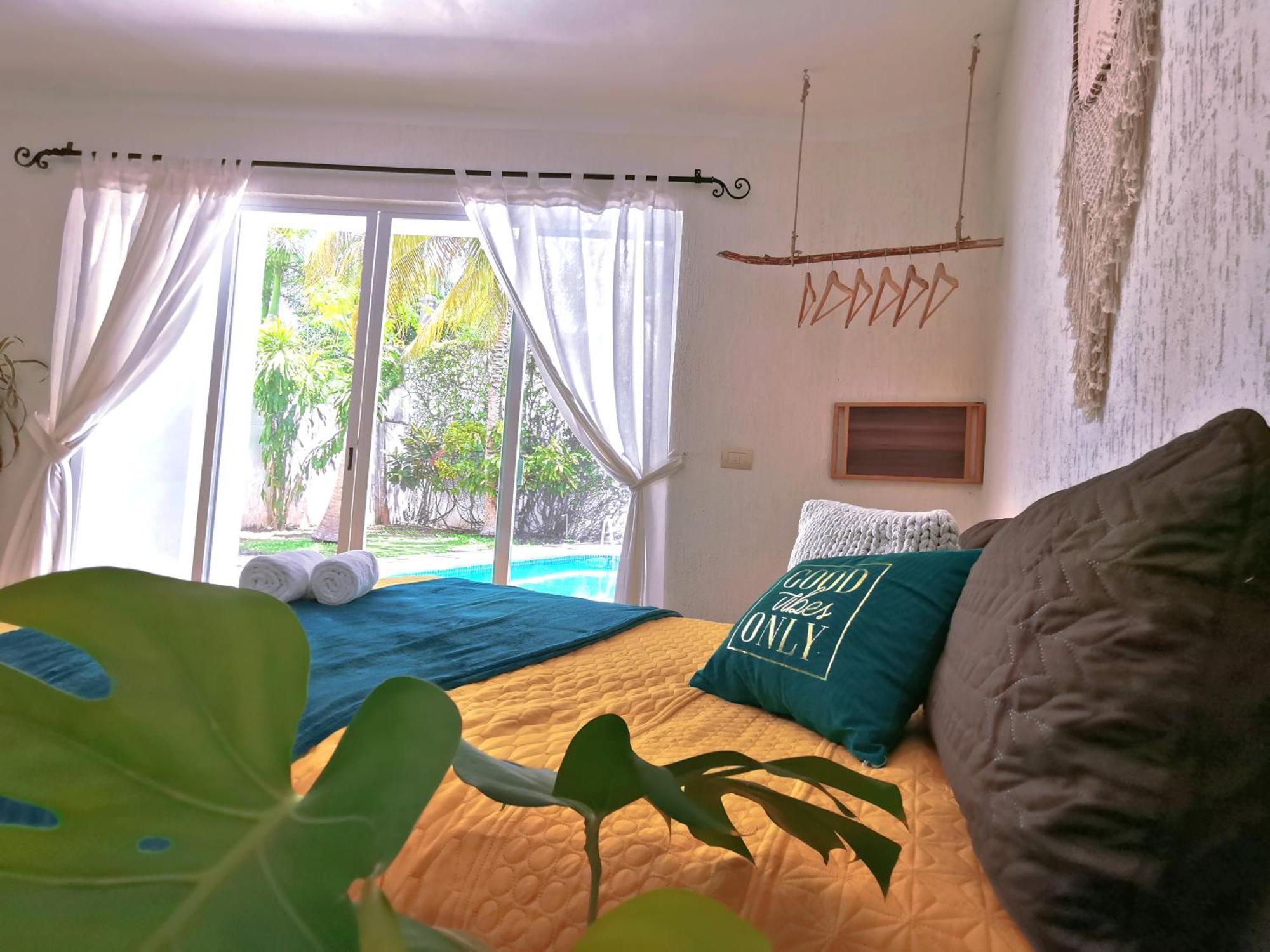 Beautiful & Cozy Near Beach Apartment Pool & Kingsize Bed 坎昆 客房 照片